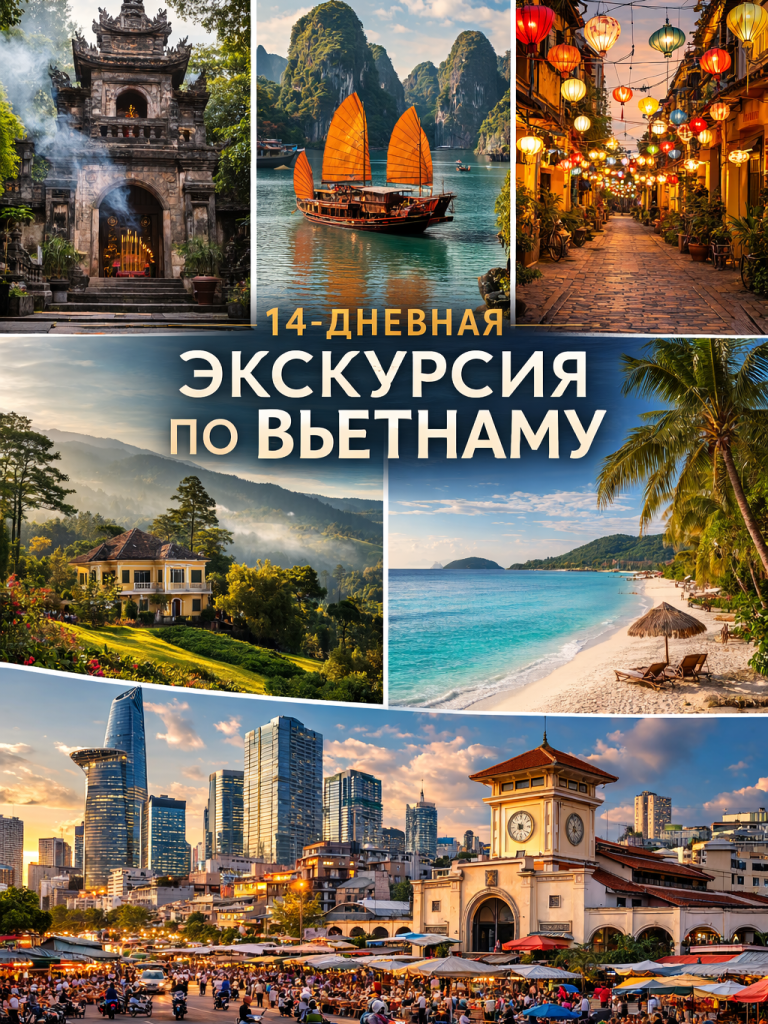 Вьетнам за 14 дней тур по всей стране Ханой Халонг Дананг Нячанг Сайгон